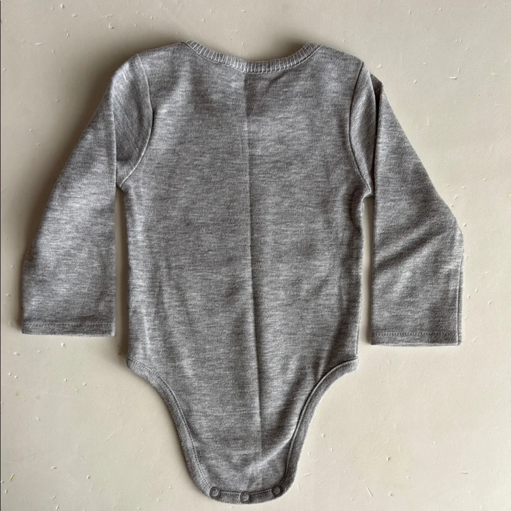 Mud Pie Drink Local Gray Long Sleeve Baby Onesie 0-6 Months